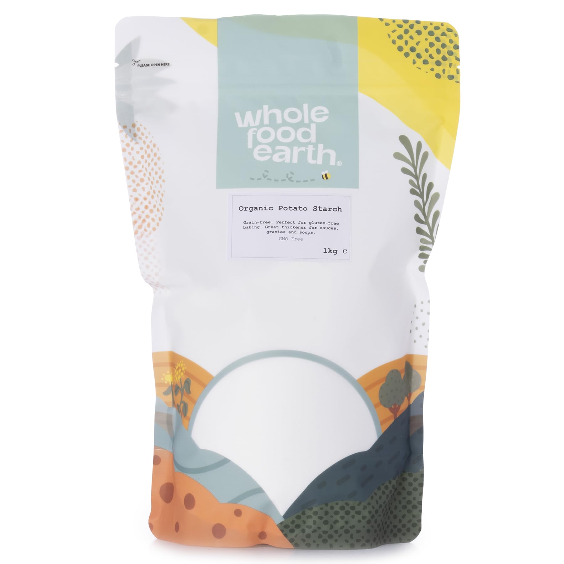 Wholefood Earth Organic Potato Starch - 1kg | Natural Thickener & Stabiliser | GMO Free