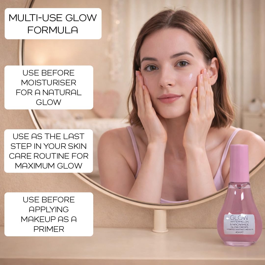 Healthpoint Glow Drops - Watermelon & Niacinamide Serum | Hydrating Brightening Primer | 40 ml 6