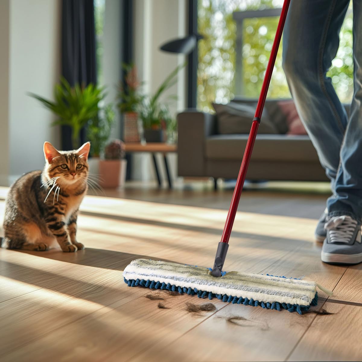Vileda Pet Pro Mikrofaser-Flip-Mop – 2-seitige Nass- und Trockenreinigung für alle Hartböden 6