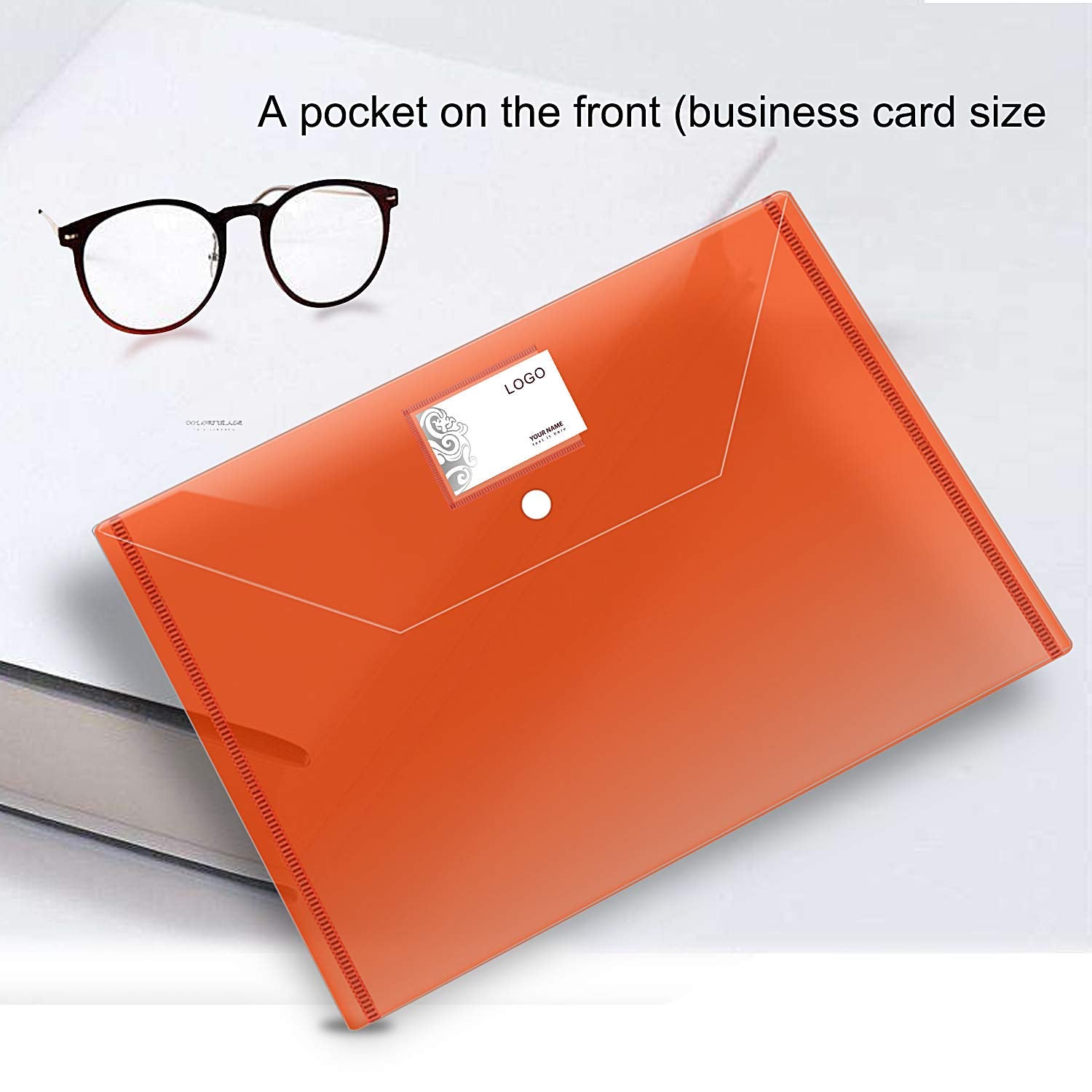 ASelected A4 Plastic Document Wallets with Popper Closure | 24 Pack | Clear | Holds 100 Sheets 6