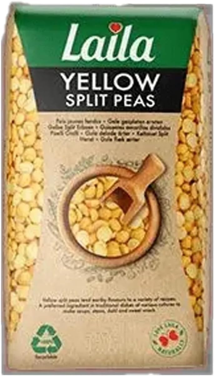 LAILA Yellow Split Peas - 1kg Whole Pulses for Daal and Curries