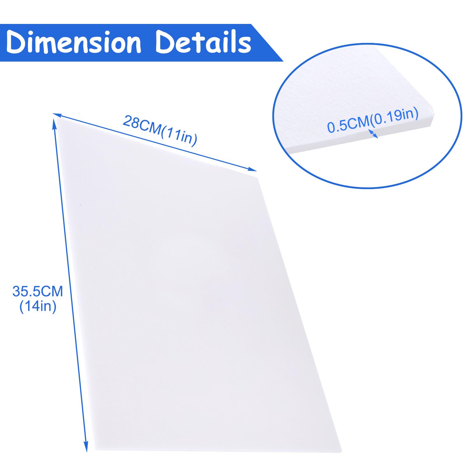 ASelected Foam Boards - 10 Pack White Sheets | 280x355mm Size | 5mm Thick