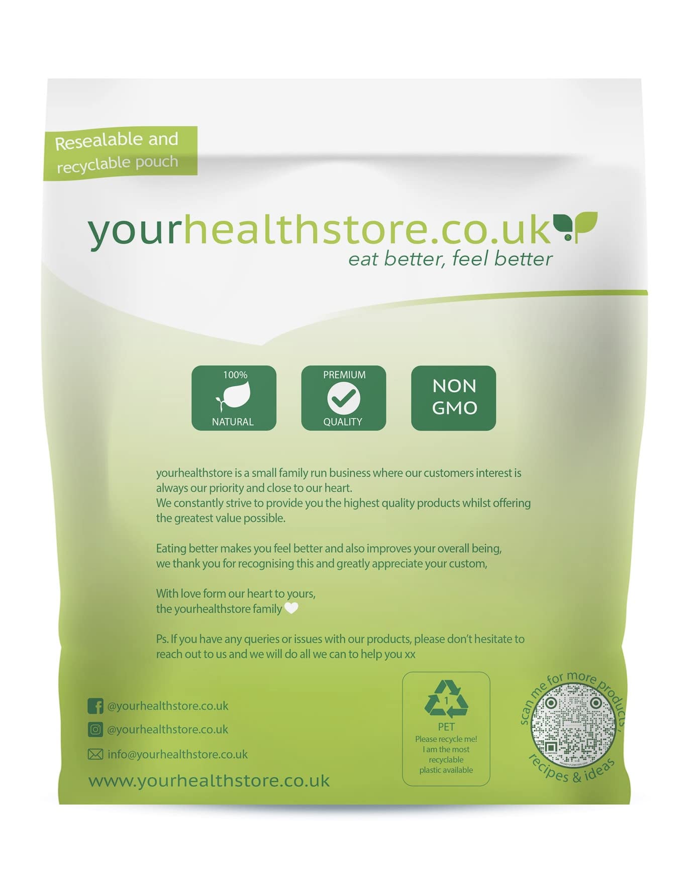yourhealthstore Traditional Rolled Oats - 1kg Pure Whole Grain | Gluten Free, British Oats