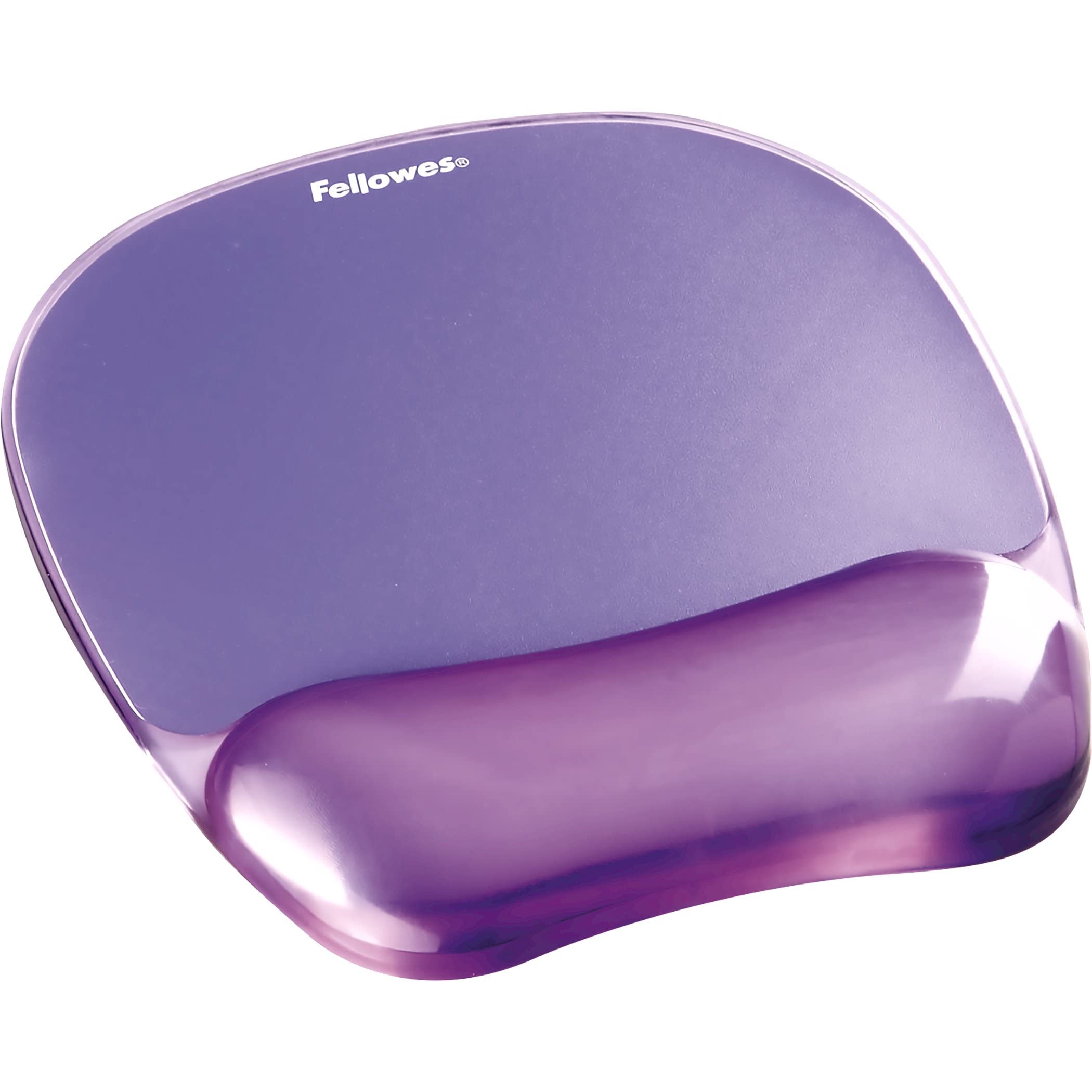 Fellowes Crystals Gel Mouse Mat with Wrist Support | Stain Resistant | Non-Skid Backing | Purple