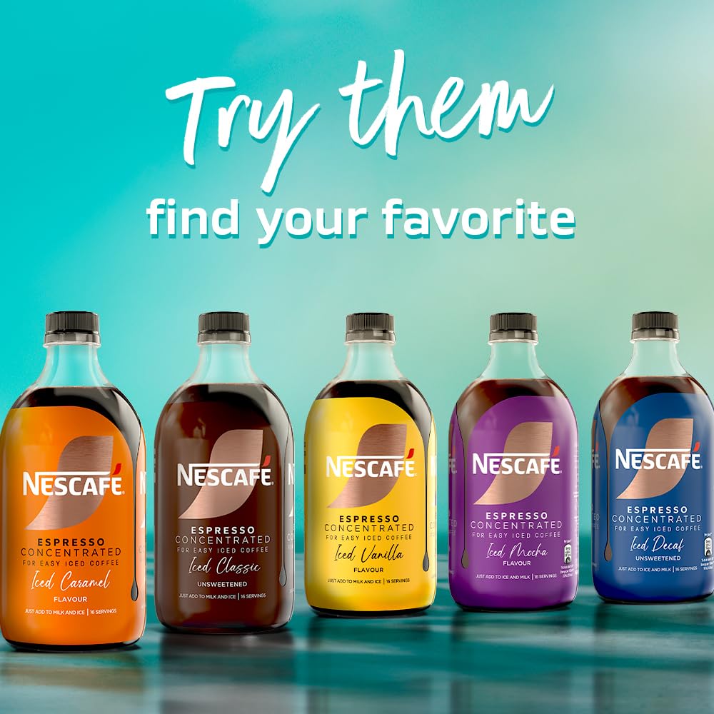 NESCAFÉ Iced Coffee Espresso Concentrated Decaf Flavour - 500ml | 16 Servings 3