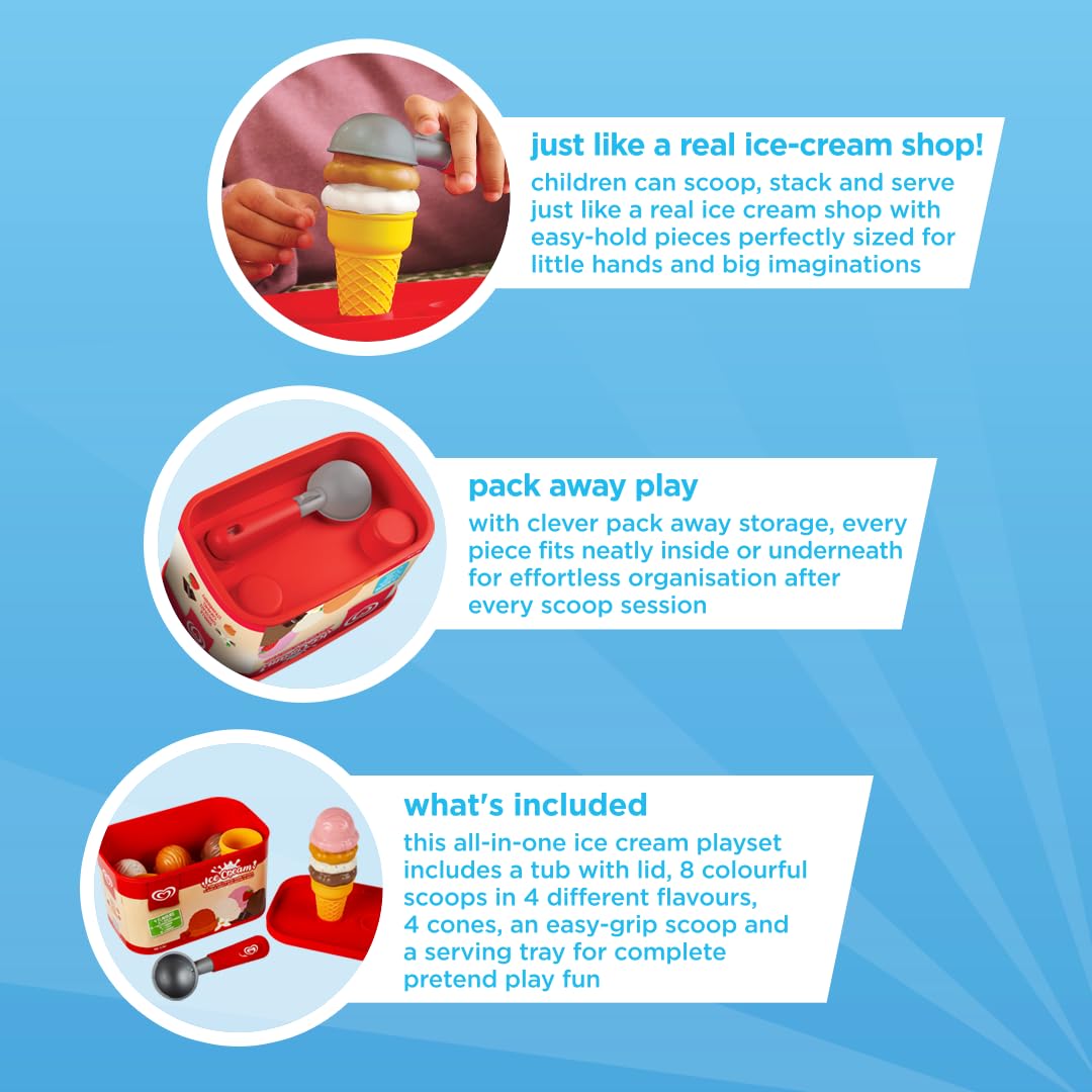 Casdon Official Walls Ice Cream Scoop Play Set - Pretend Play Toy for Ages 2+ 4