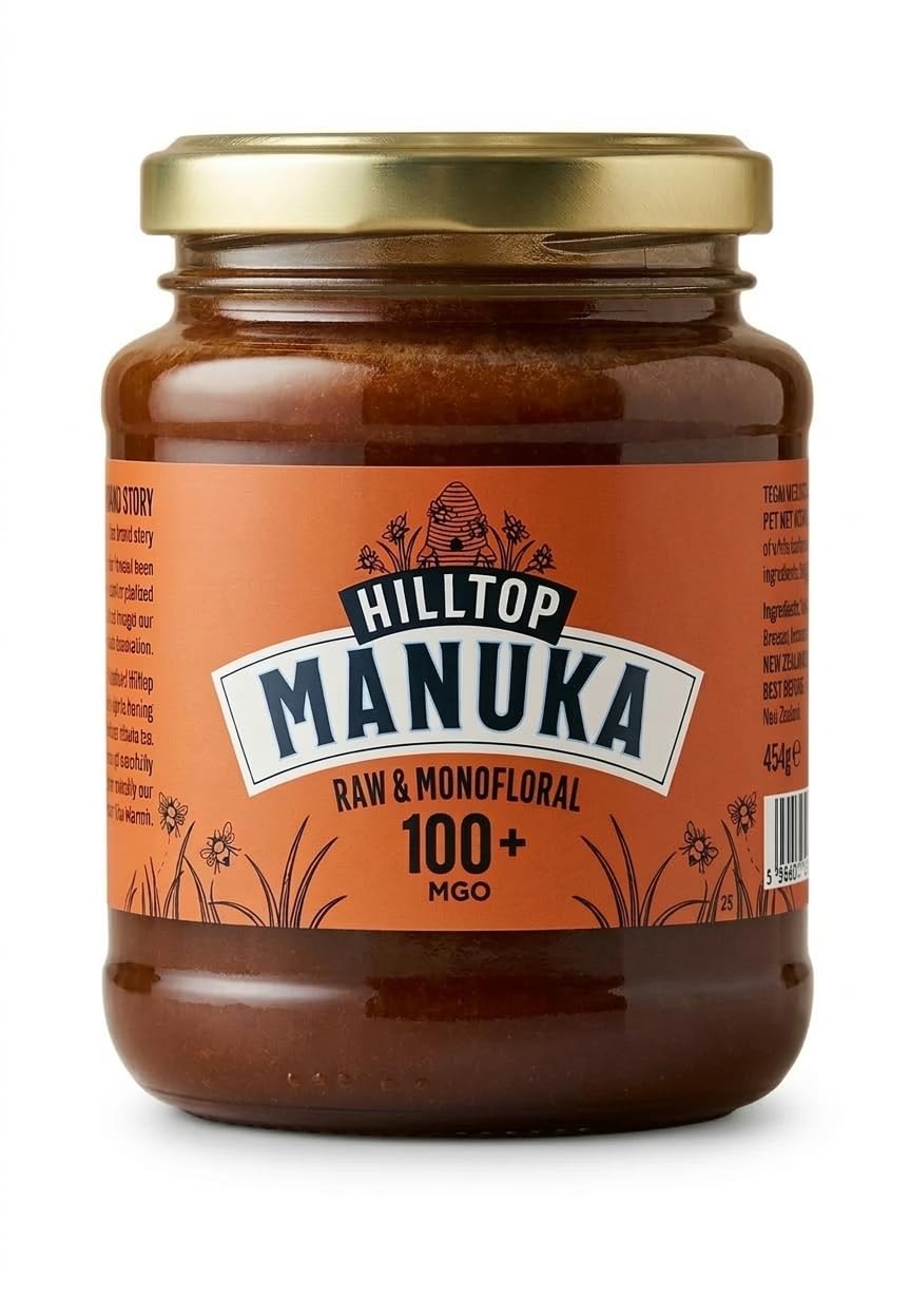 Hilltop Honey Manuka Honey MGO 100+ - Pure New Zealand Monofloral Honey | 454g