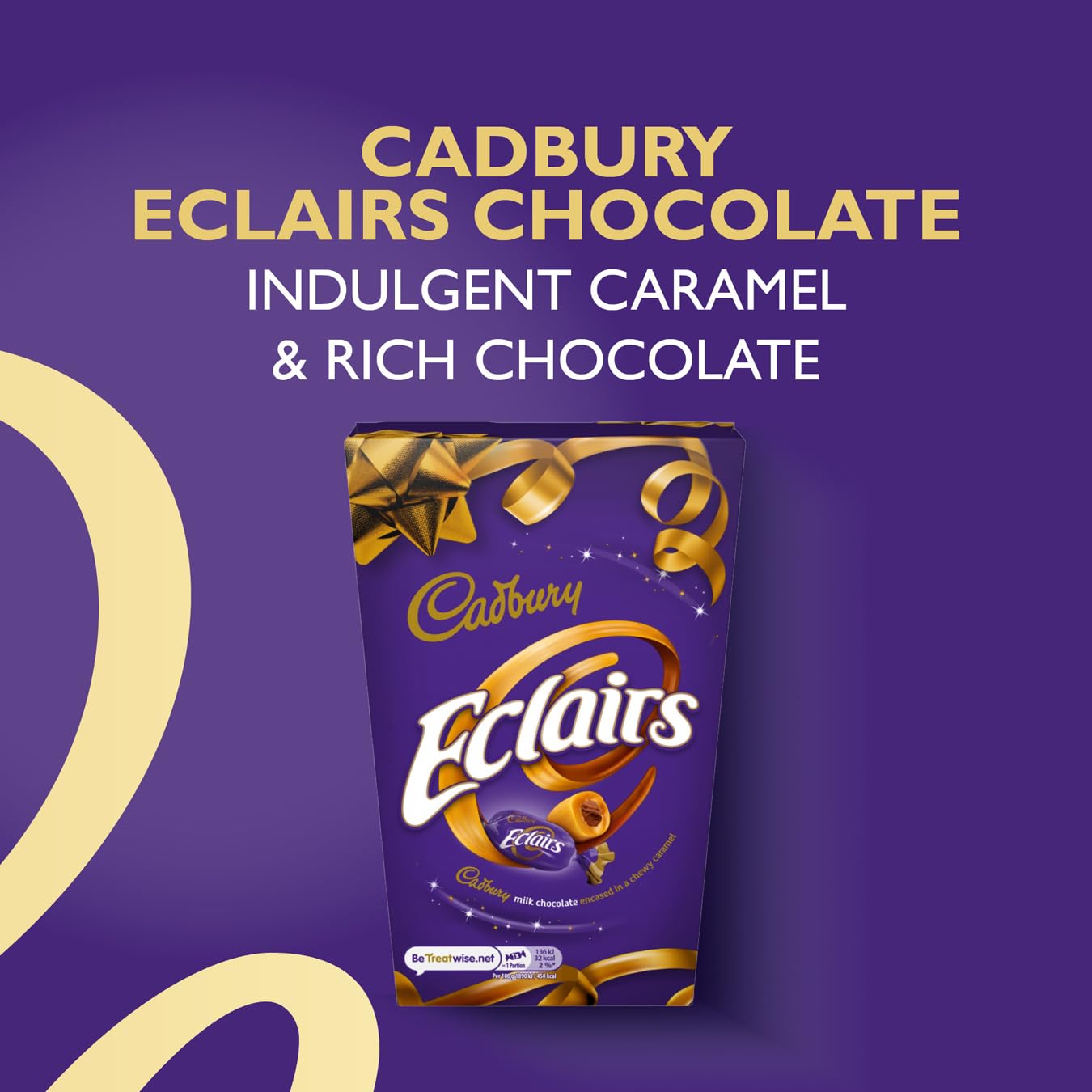 Cadbury Eclairs Chocolate Bag - Chewy Caramel with Milk Chocolate Centres | 350g