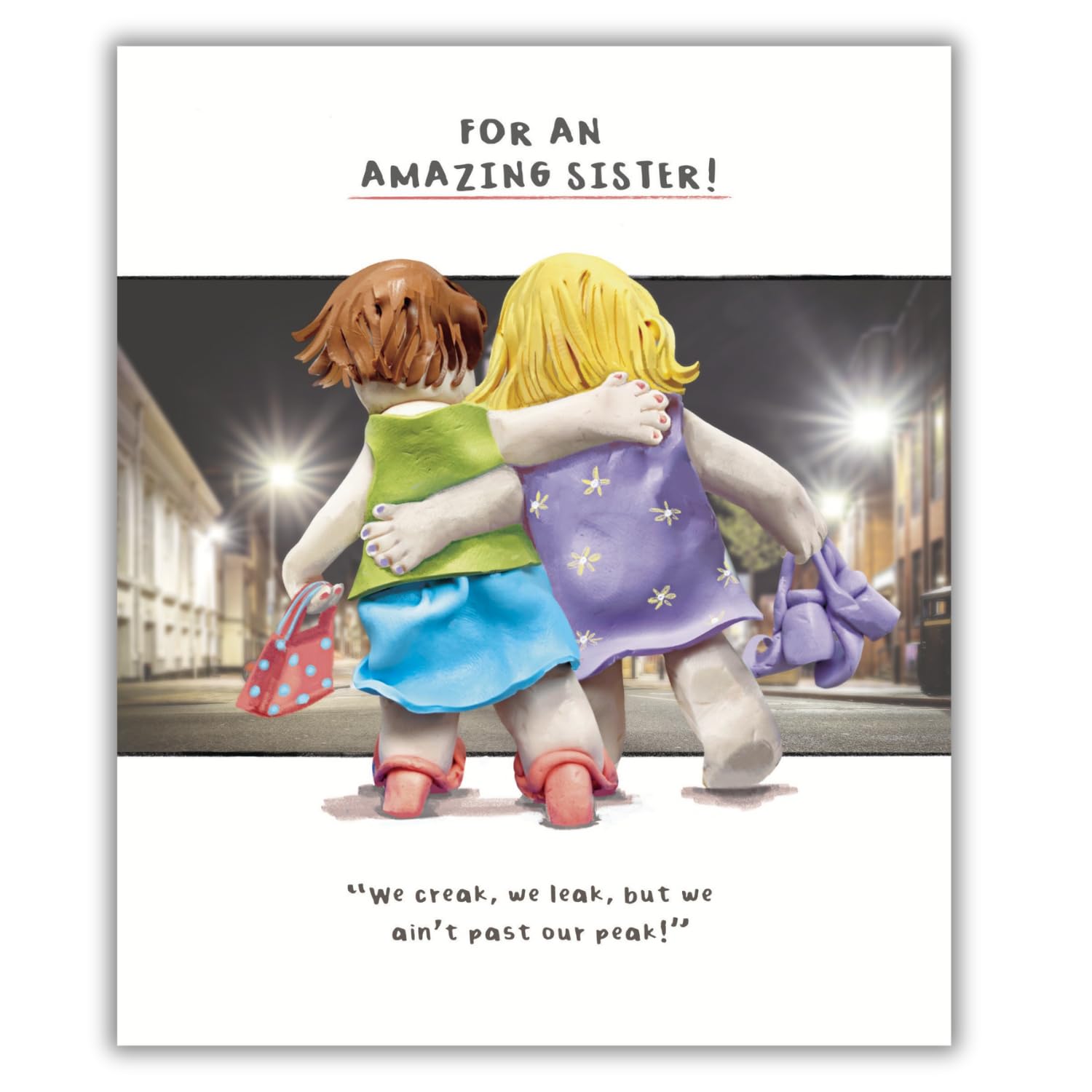 Emotional Rescue Funny Birthday Card for Sister - Amazing Sister Night Out | 18.4 x 15.4 cm