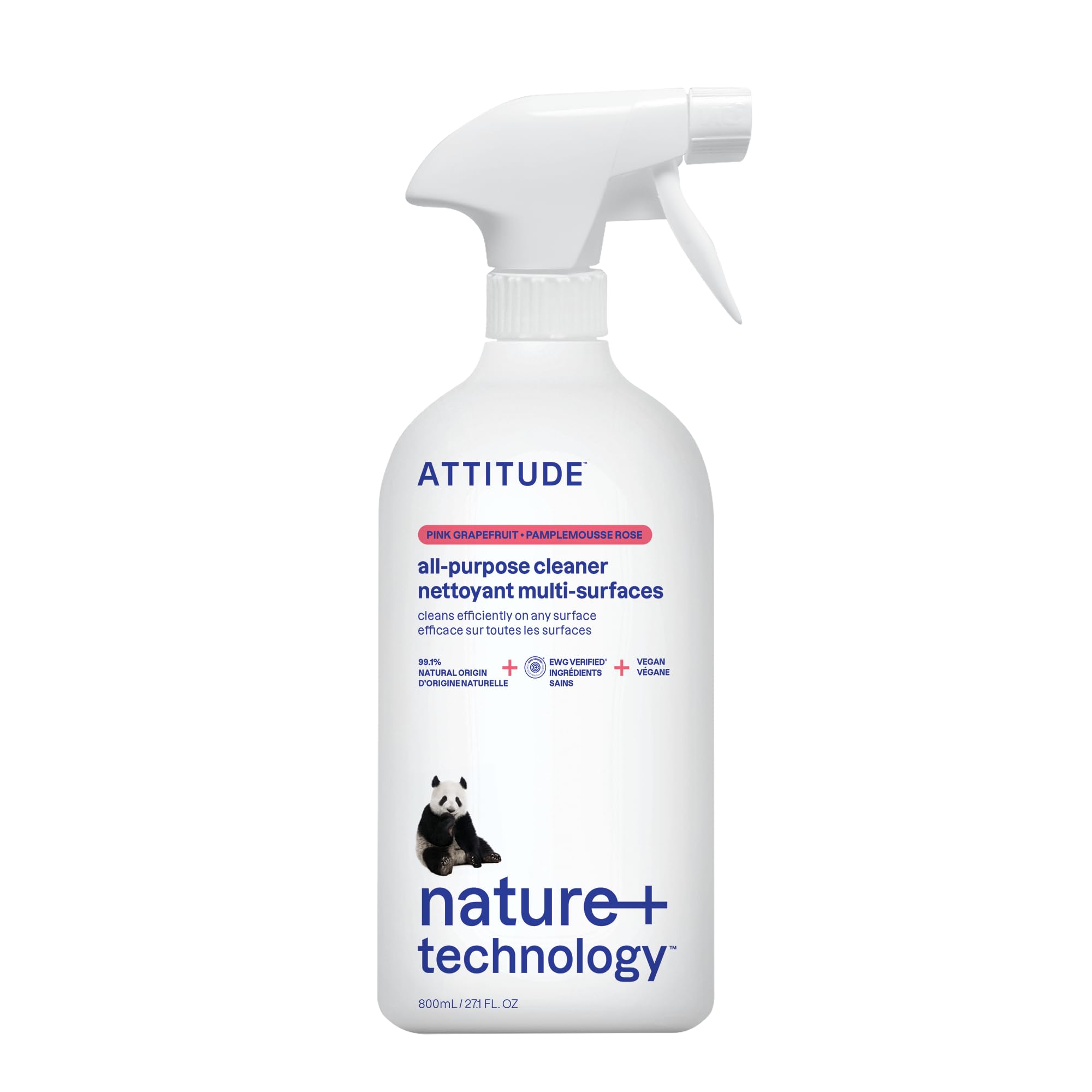 ATTITUDE All Purpose Cleaner Spray - EWG Verified, Vegan, Grapefruit Scent | 800 ml