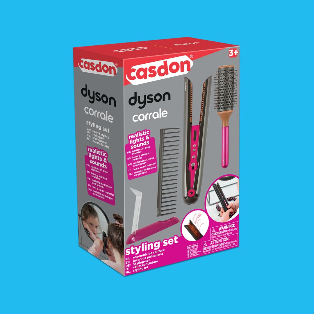 Casdon Dyson Corrale Styling Set - Toy Straighteners for Children Aged 3+ | Realistic Lights & Sounds 7
