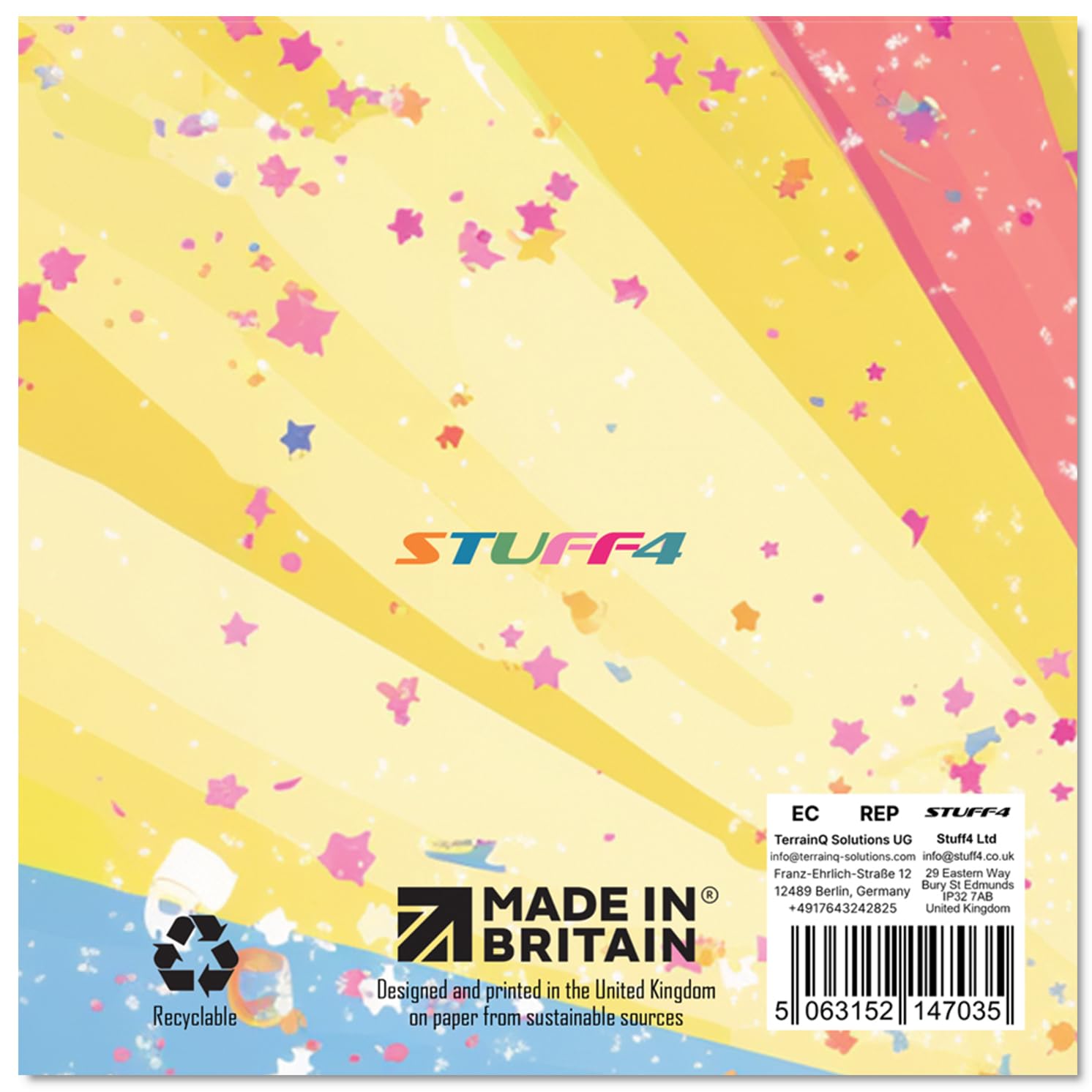Stuff4 Girls 5th Birthday Card - Cool Unicorn Sunglasses Design | 145mm x 145mm