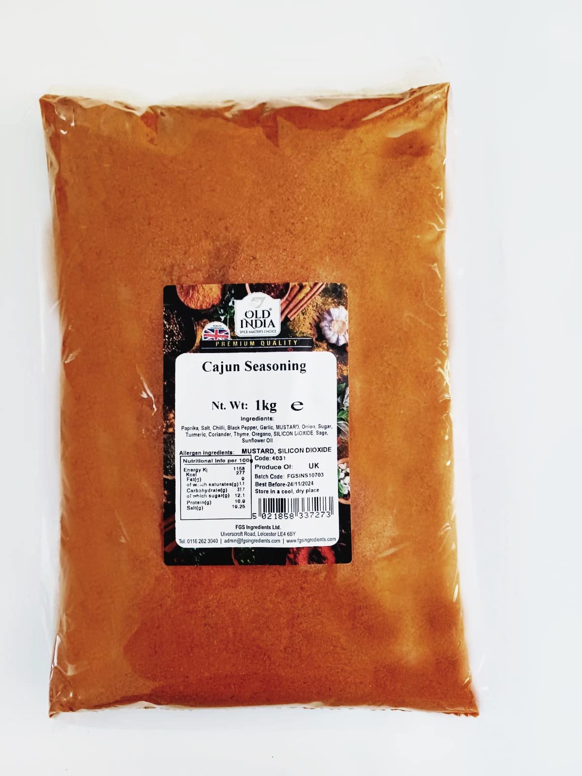 Old India Cajun Seasoning 1 kg – Natürliche und gentechnikfreie Gewürzmischung