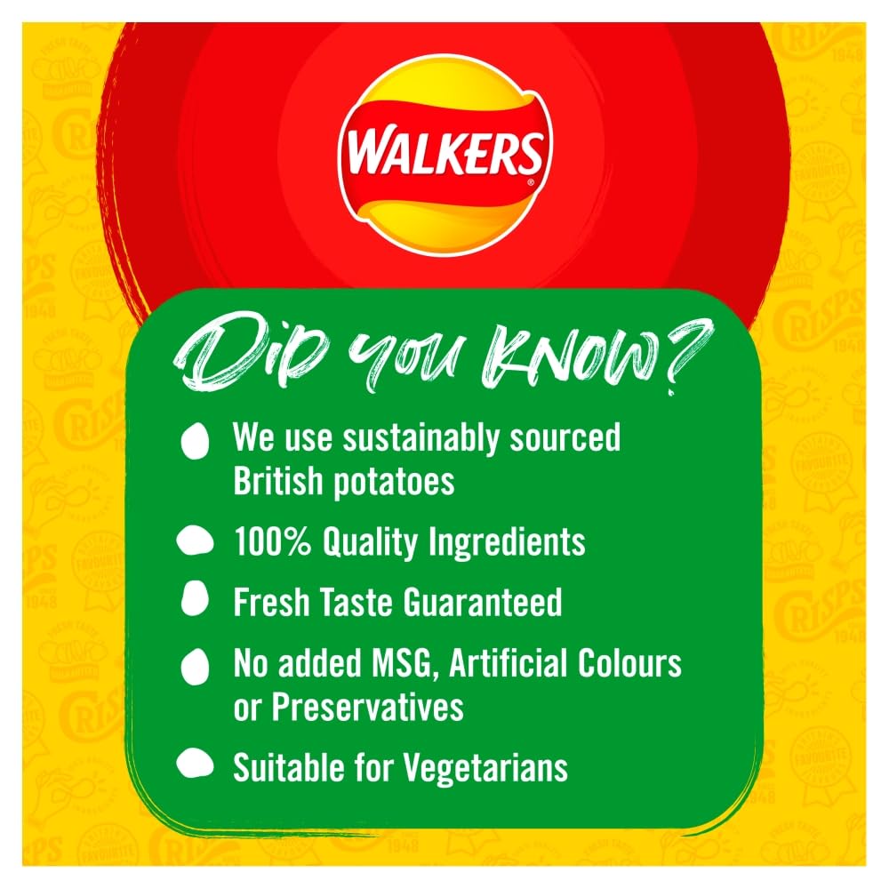 Walkers Smoky Bacon Flavour Crisps Multipack 6x25g 3