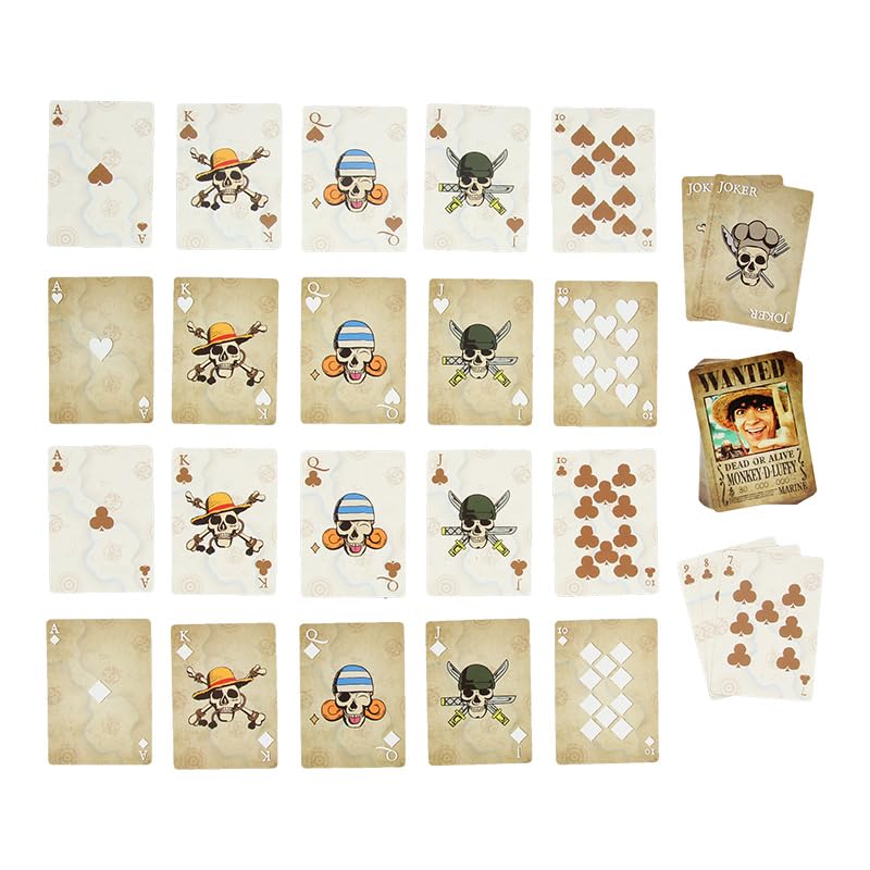 Paladone One Piece Jolly Rogers Playing Cards for Poker, Rummy, Go Fish | Adult Collectible Tin 5