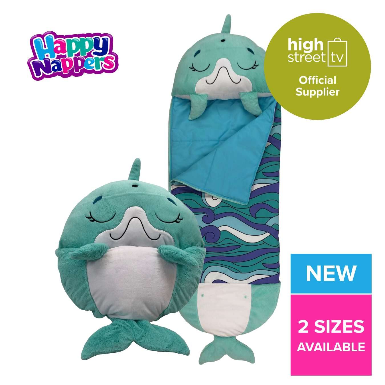 Happy Nappers Kinderschlafsack – Disco-Delfin – Plüschtier und Schlafsack zum Spielen und für Nickerchen 4
