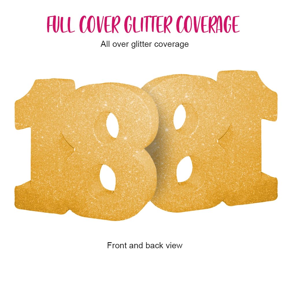 Anniversary House H100 Gold Glitter Number 18 Table Decoration - 1 Pc | Reusable | 20cm Size 4
