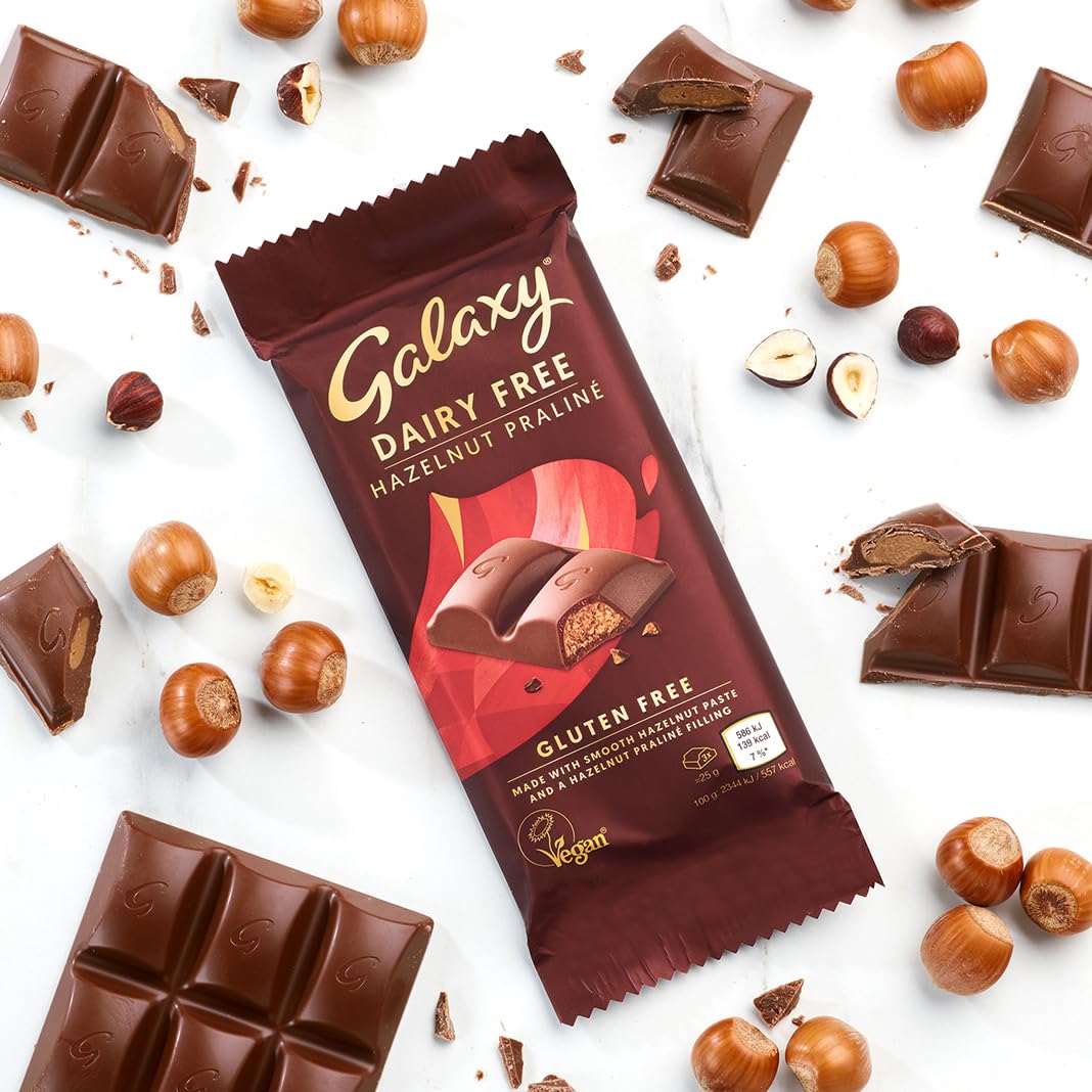 GALAXY Praline Chocolate Bar - Dairy Free, Vegan, Hazelnut Praline Filling | 100g 3