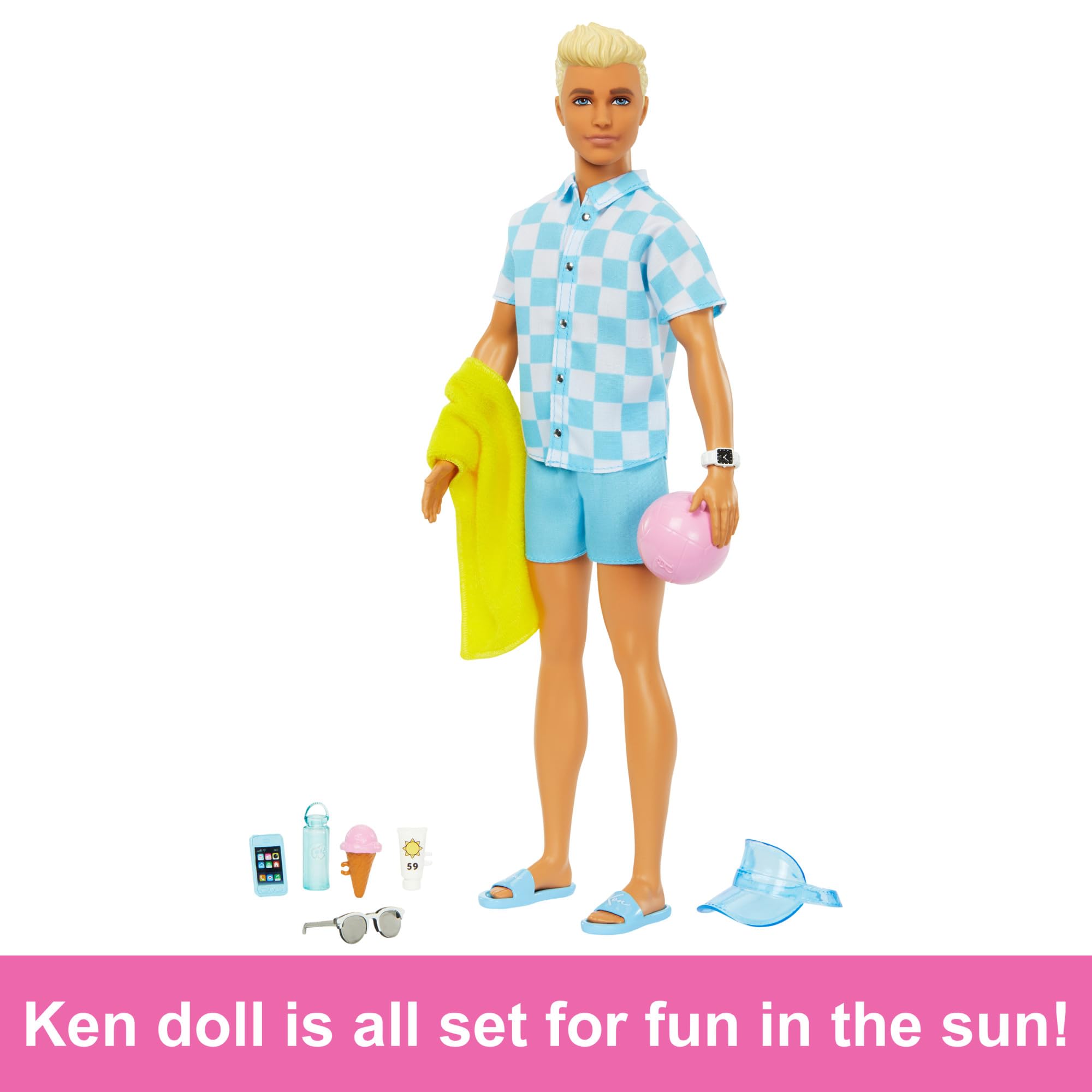 Barbie Ken Beach Doll - 30.5 cm | Unisex Children | Ages 3+ 5