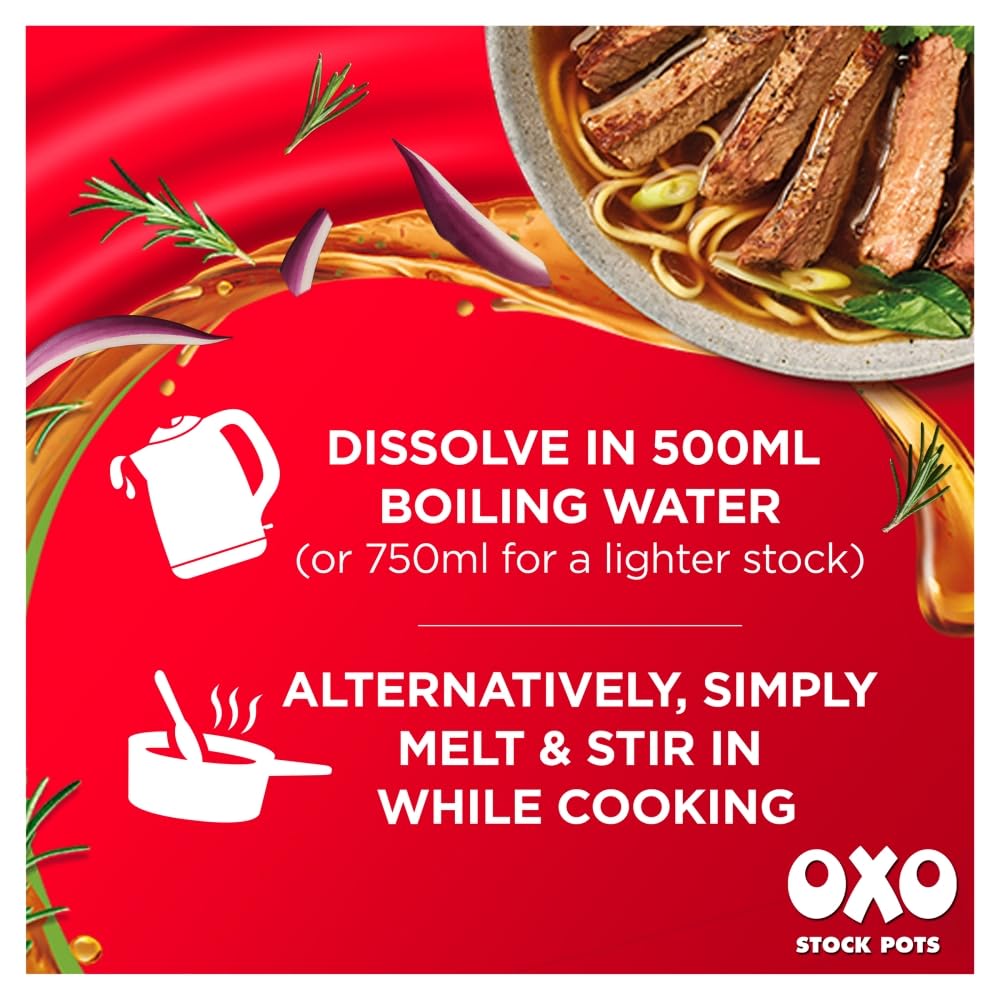 OXO Beef Stock Pots - Original Recipe, Rich & Flavourful | 40 Pots (10 Packs) | 800g Total 6