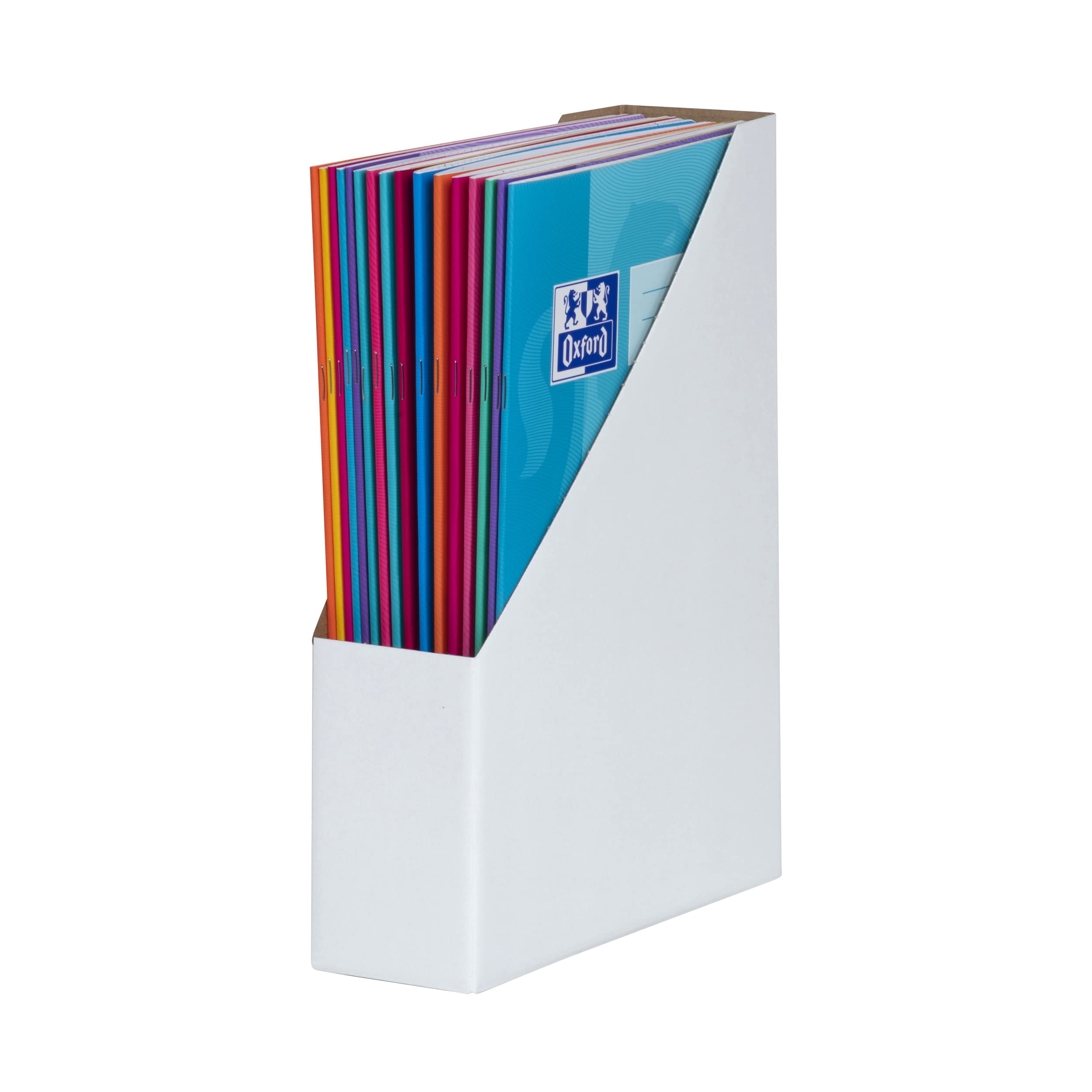 LANDRE Magazine File Set - Pack of 5 Lightweight White Cardboard Organisers for A4 Documents 5