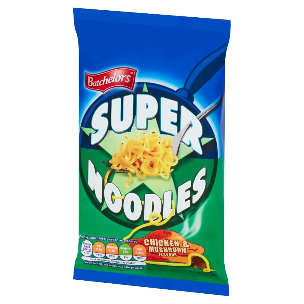 Batchelors Super Noodles Chicken & Mushroom Flavour - Instant Meal | 90g Pack 4