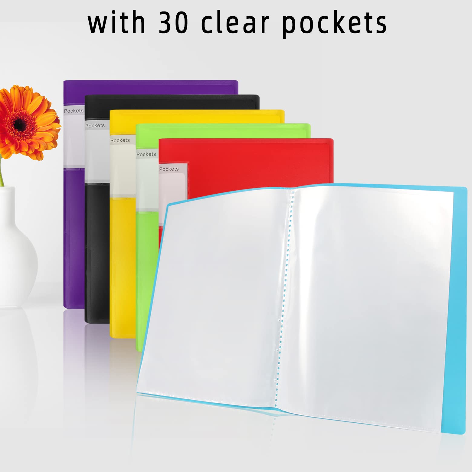 NORTHERN BROTHERS Presentation Display Book - A4 Folder with 30 Clear Pockets | Plastic | 6 Colours Available 3