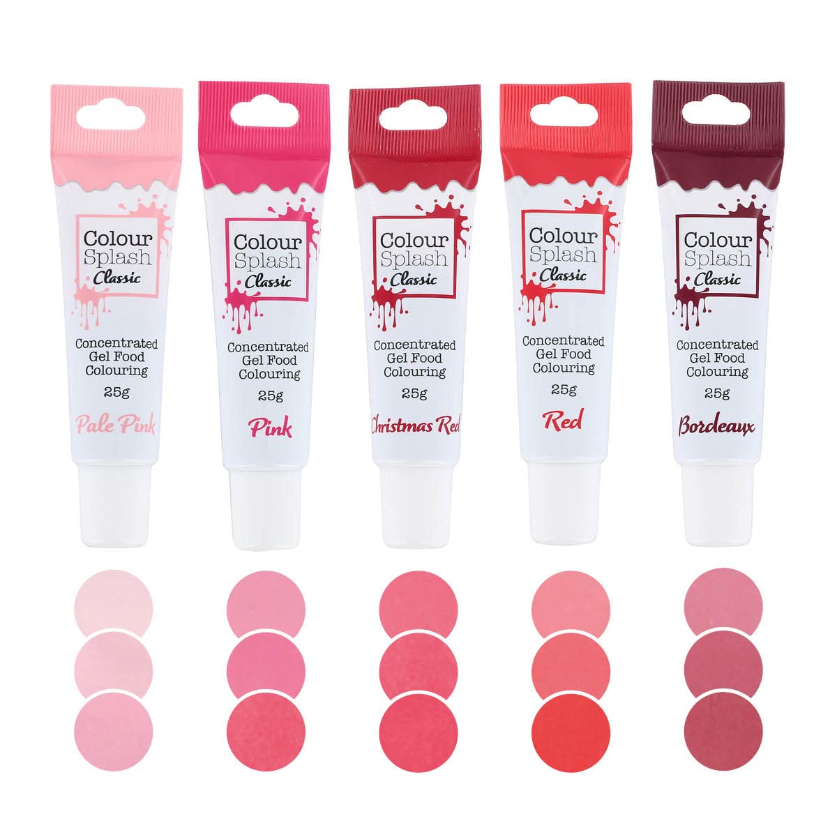 Colour Splash Red Food Colouring Gel - 5 x 25g Tubes
