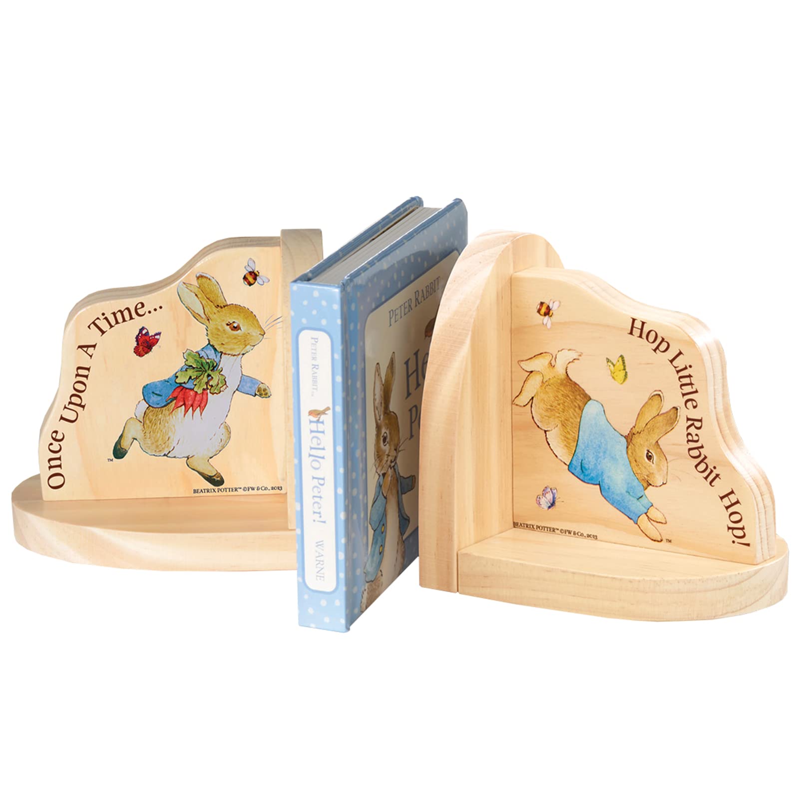 Rainbow Designs Peter Rabbit Wooden Bookends - Nursery Decor | Rubber Wood | Set of 2 5