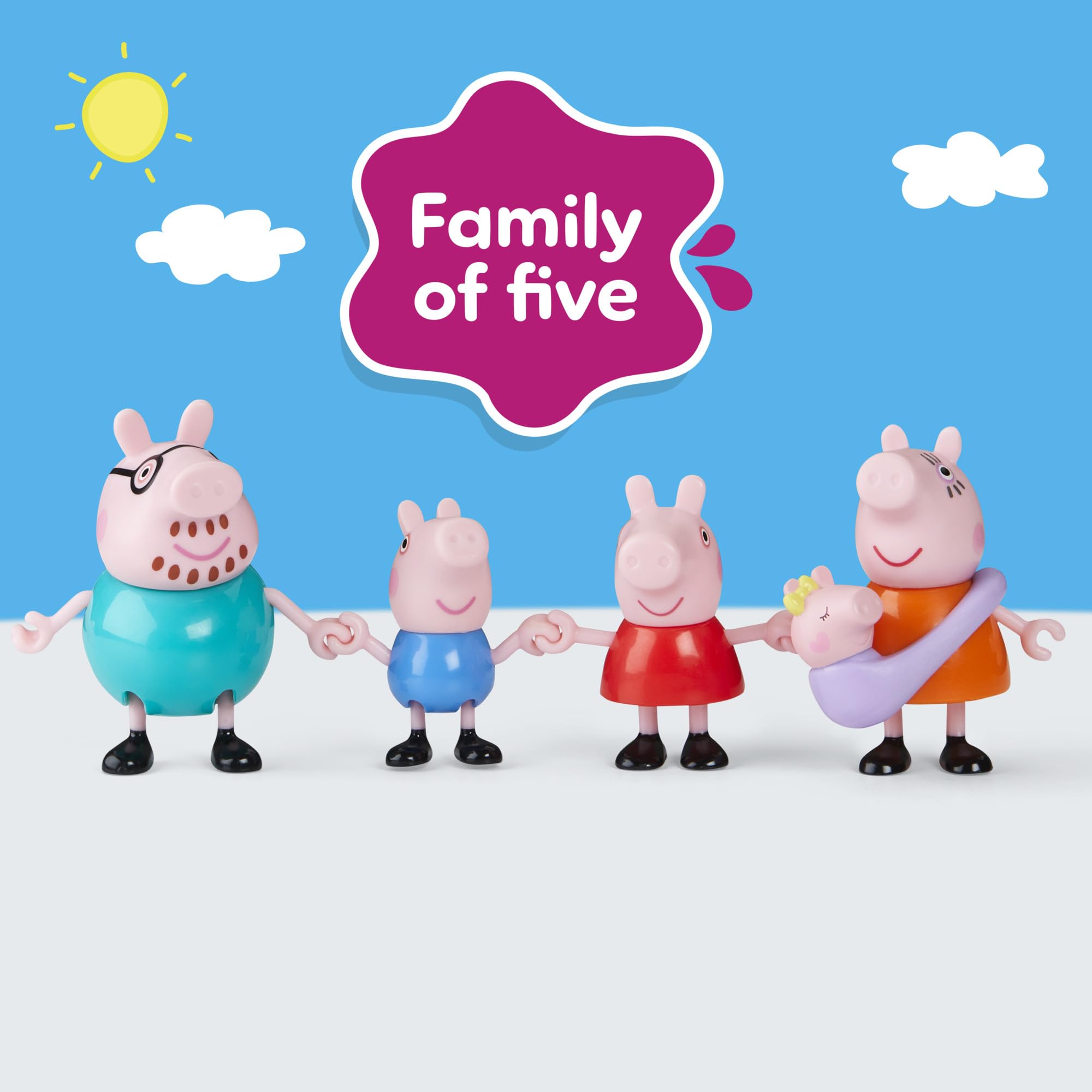 Peppa Pig Peppa's Family of Five Figure Set | 5 Figures | Ages 3+ 3