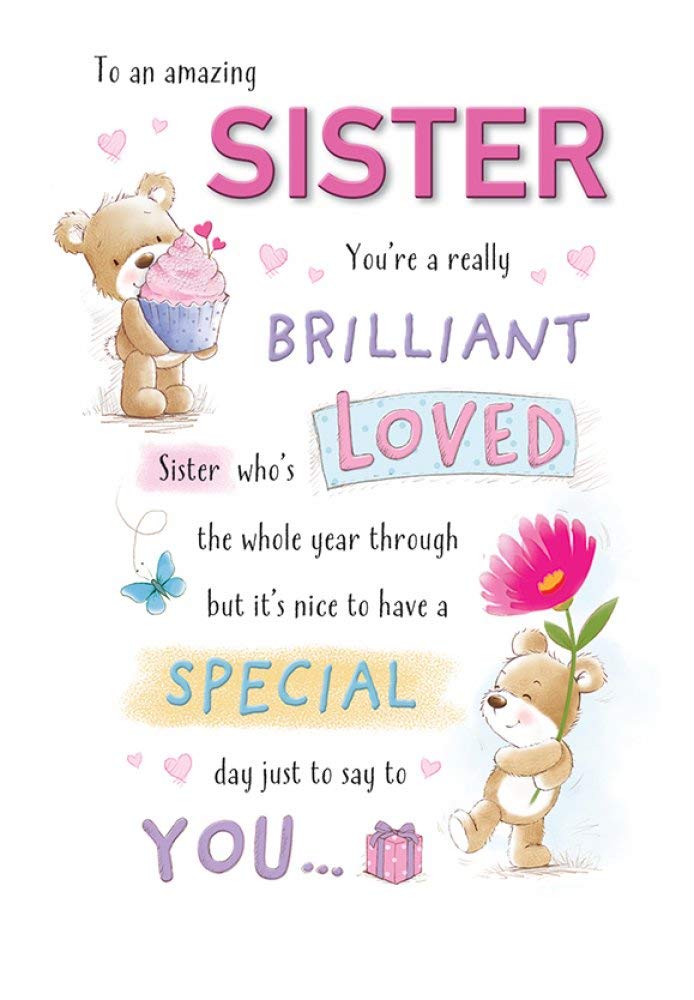 Piccadilly Greetings Sister Birthday Card | 9 x 6 Inches | Multicolor