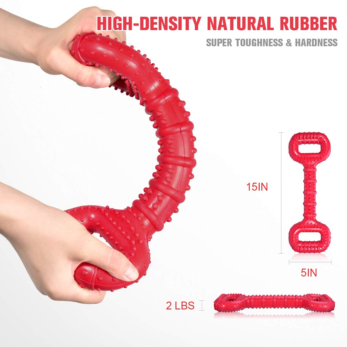 Feeko Large Breed Dog Chew Toy - 15 Inch Indestructible Bone for Dental Health | Natural Rubber | Beef Scent 4