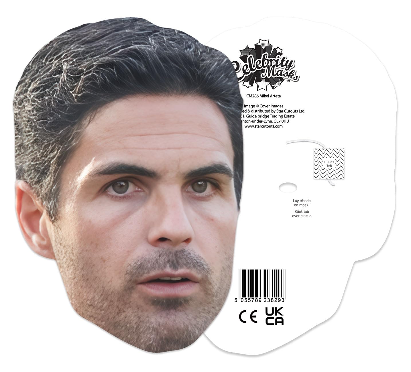 STAR CUTOUTS Mikel Arteta Cardboard Face Mask CM286 | One Size Adult Dress-Up Accessory