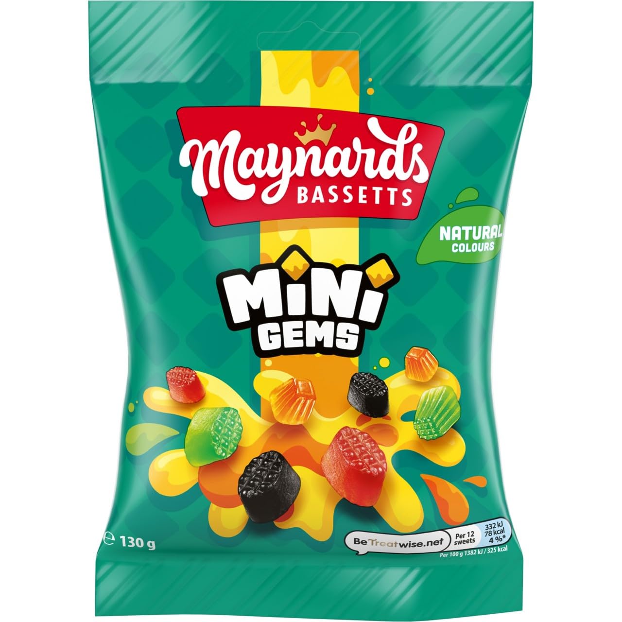 Maynards Bassetts Minigems Sweets Bag - Assorted Fruity Jelly Sweets | 130 g