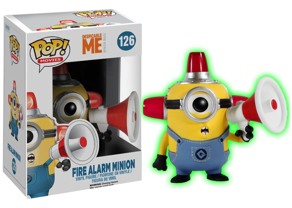 Funko Fire Alarm Minion #126 Glow in the Dark Exclusive Vinyl Bobblehead Figure