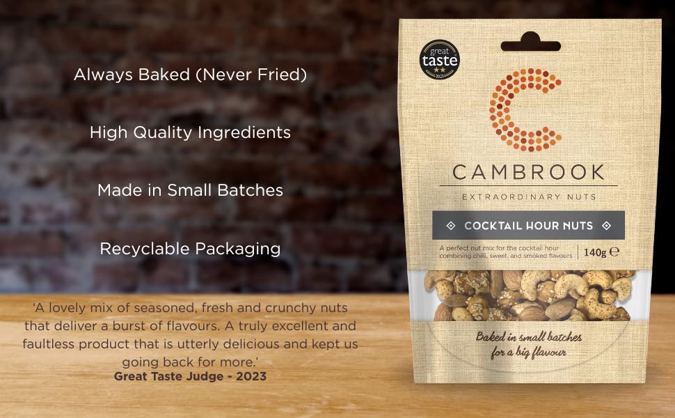 Cambrook Extraordinary Nuts - Cocktail Hour Mixed Nuts, Spicy, Smoky & Caramelised | 140g