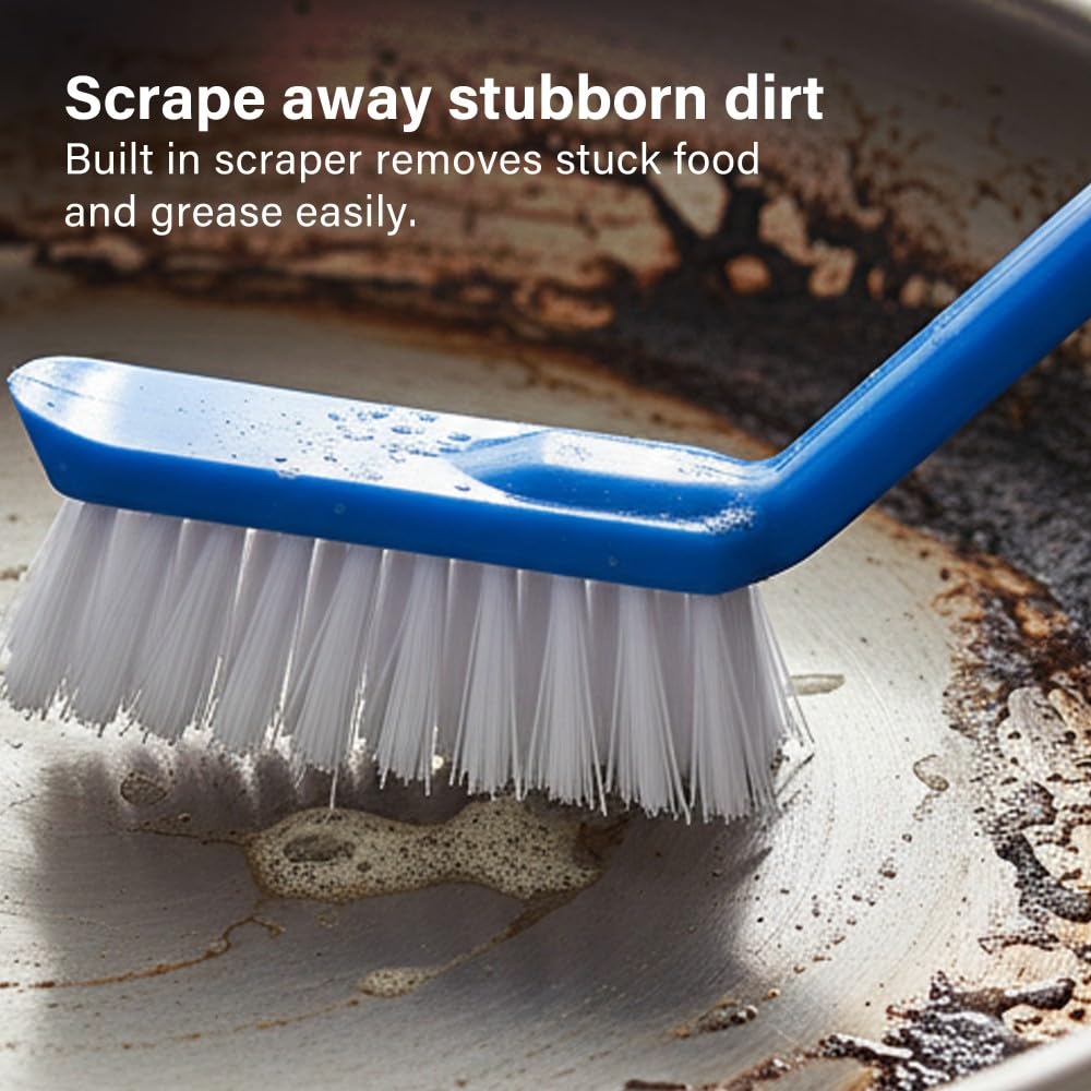 Vivo Technologies Kitchen Brushes - Pack of 3 | Removes Burnt Food & Grease | Non-Slip Grip 5