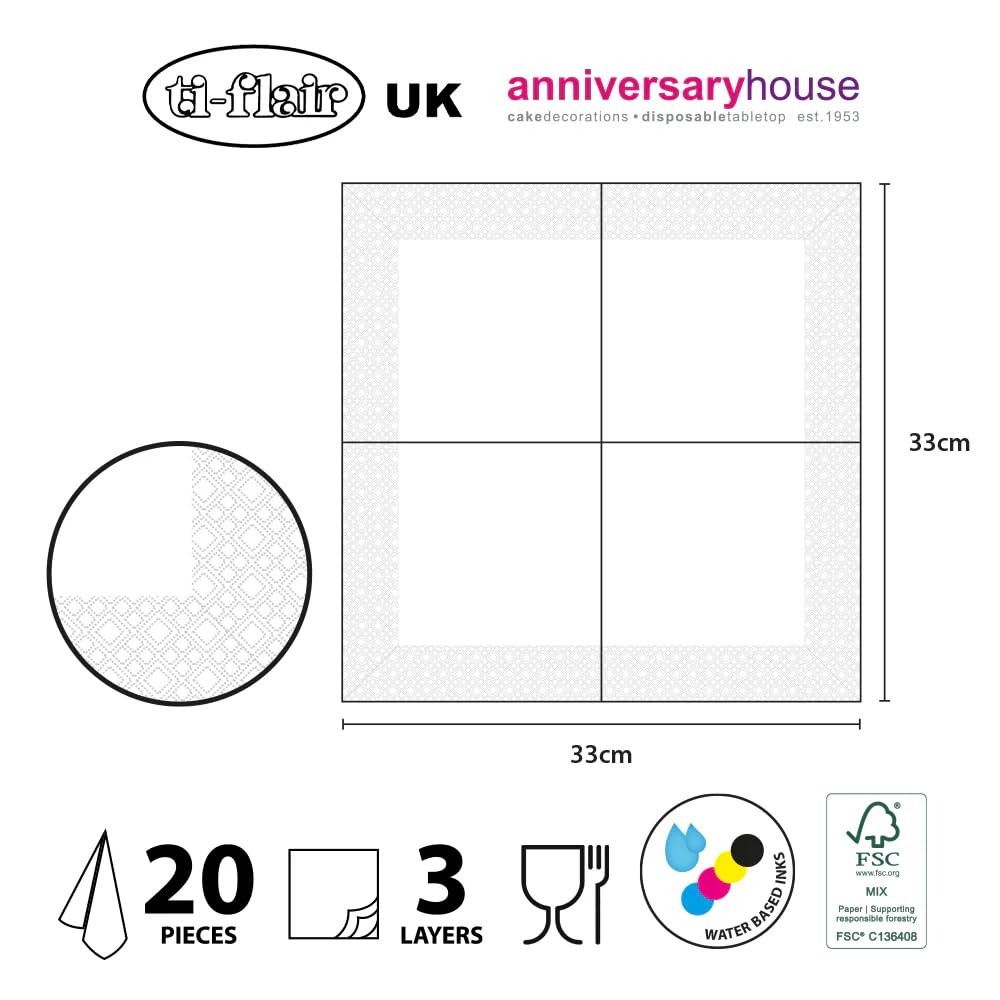 Anniversary House Ruby 40th Anniversary Lunch Napkins - 3 Ply Paper | 16 Count | 13 Inch 5