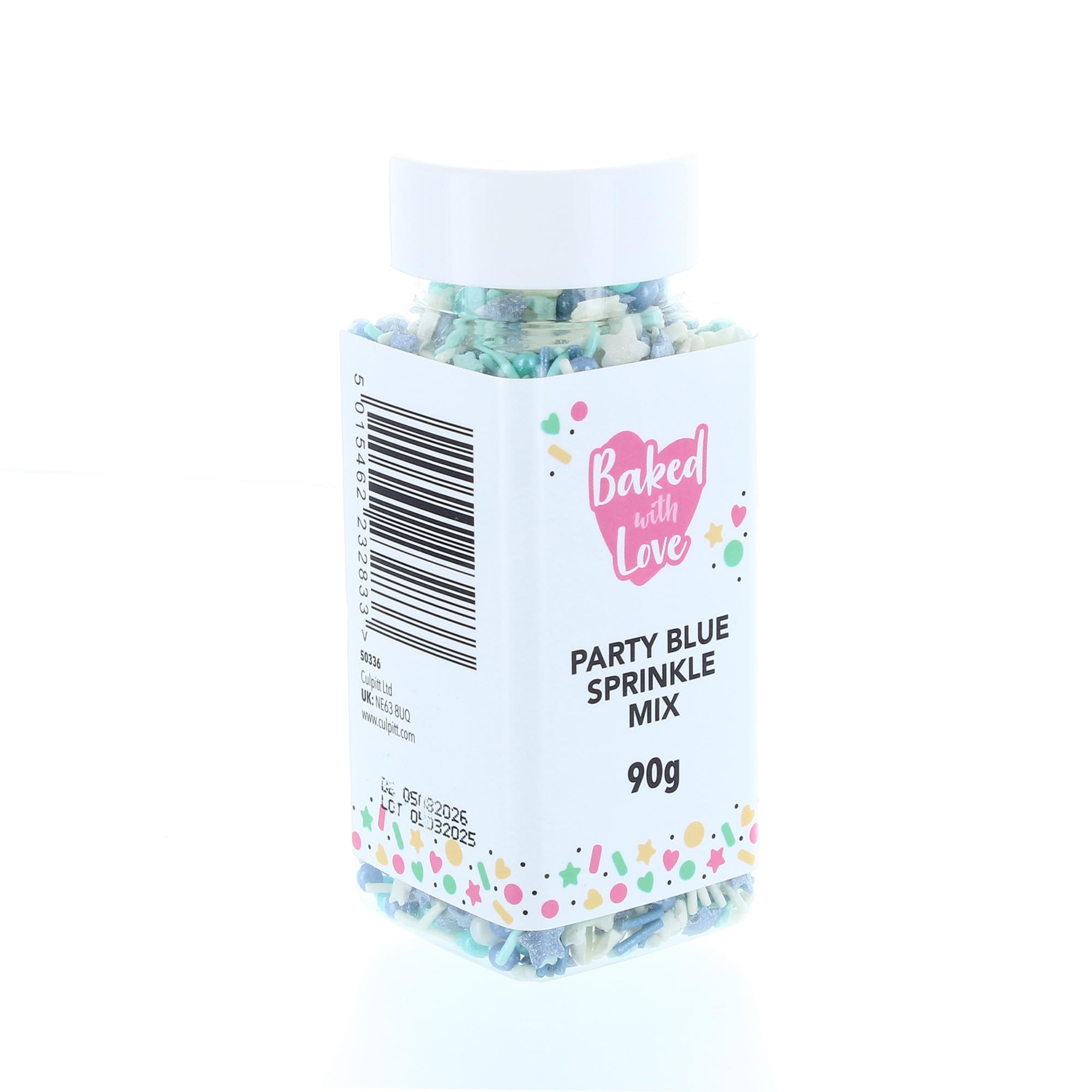 Mit Liebe gebacken – Party-Mix mit blauen Streuseln | 90 g wiederverschließbare Flasche 3