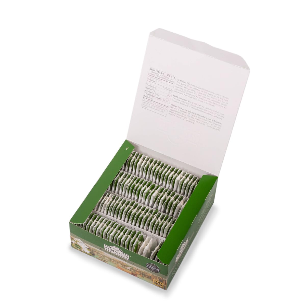 Ahmad Tea Jasmine Green Tea - Aromatic Floral Blend | 100 Teabags | Promotes Relaxation