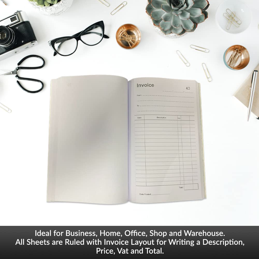 1ABOVE Duplicate Invoice Book - 1-80 Numbered Sheets | Approx A5 Size | Ruled Feint 7