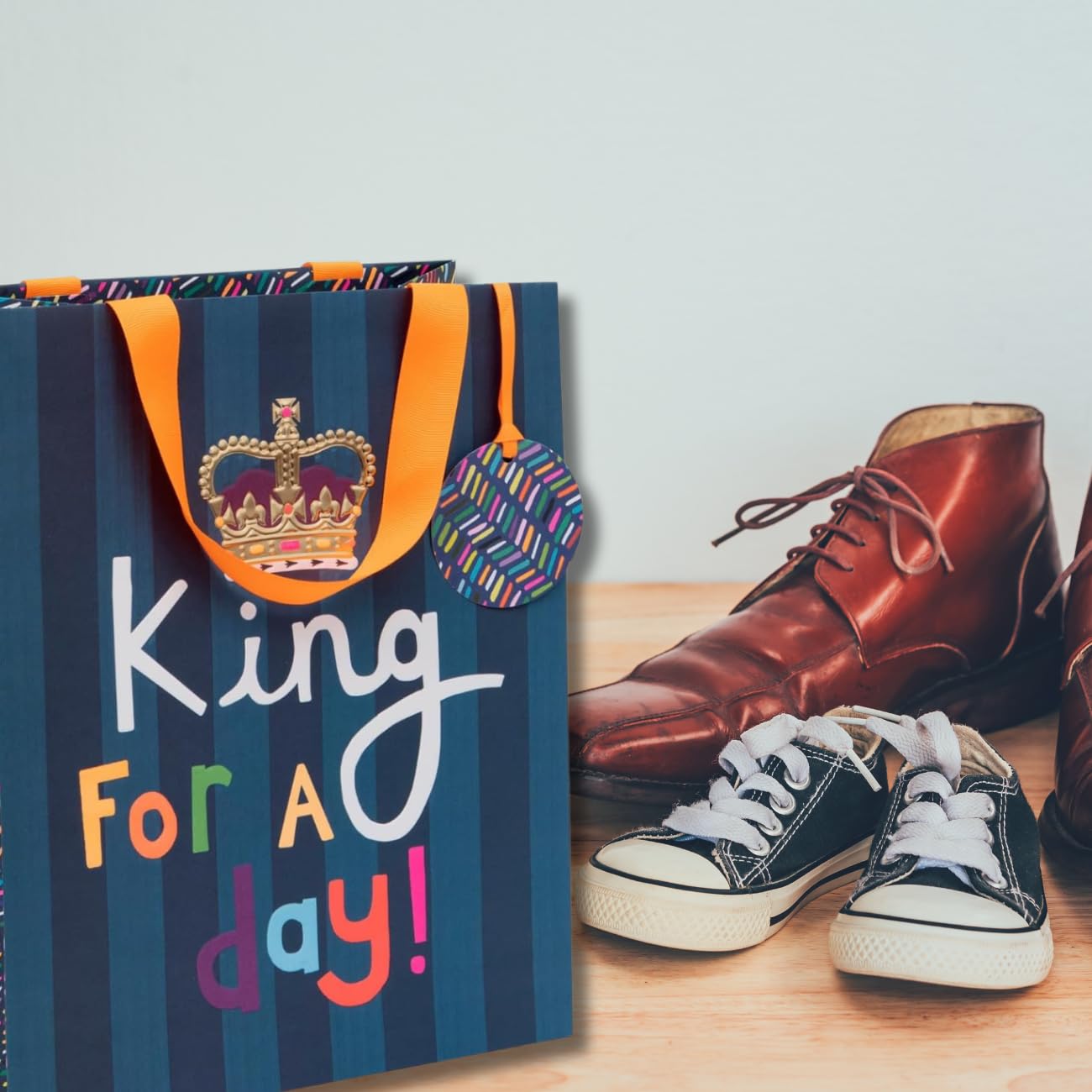 Glick Luxury Large Gift Bag 'King for a Day' | Father's Day Theme | 260x315x135mm 6