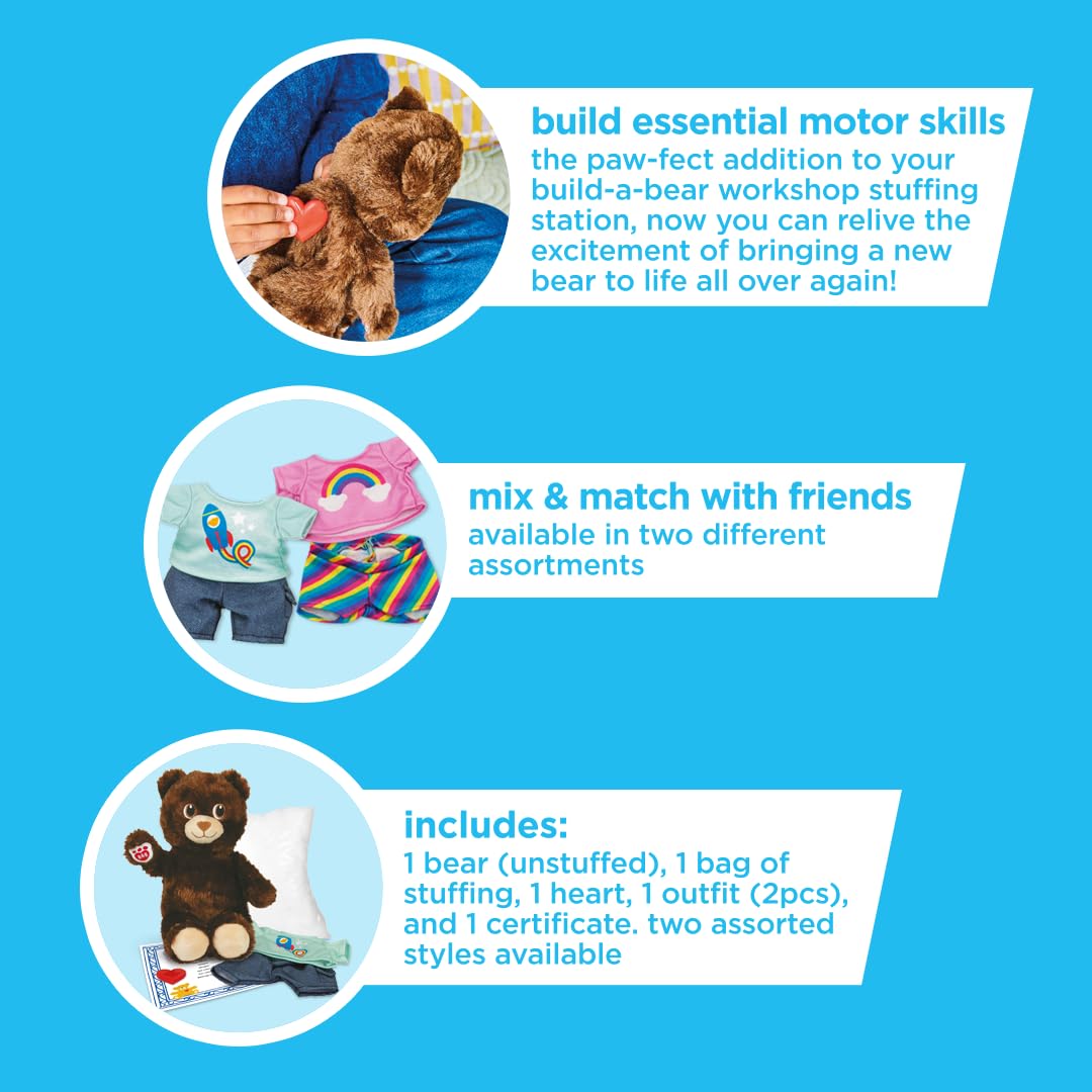 Casdon Build-A-Bear Workshop Furtastic Toy Bear & Outfit Pack - Rocket Style 3