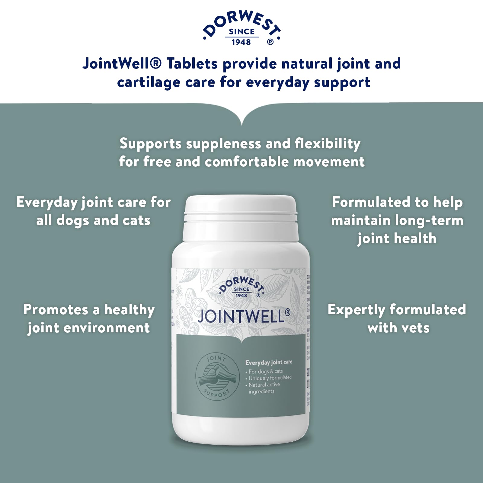 DORWEST HERBS JointWell - Natural Hip & Joint Care Supplement for Dogs & Cats | 200 Tablets 3