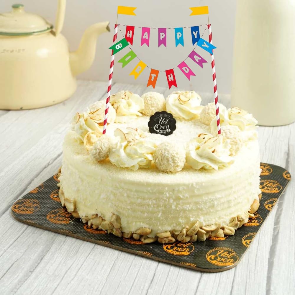 Unique Rainbow Birthday Cake Bunting Topper - Plastic, 15cm High x 20cm Wide | For Girls' Parties 4