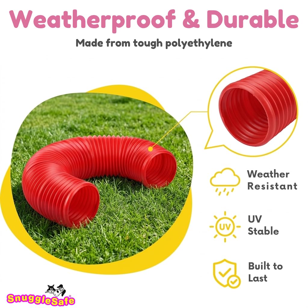 Snugglesafe Fun Tunnel - Flexible, Weatherproof Burrow for Rabbits & Guinea Pigs | Red 5