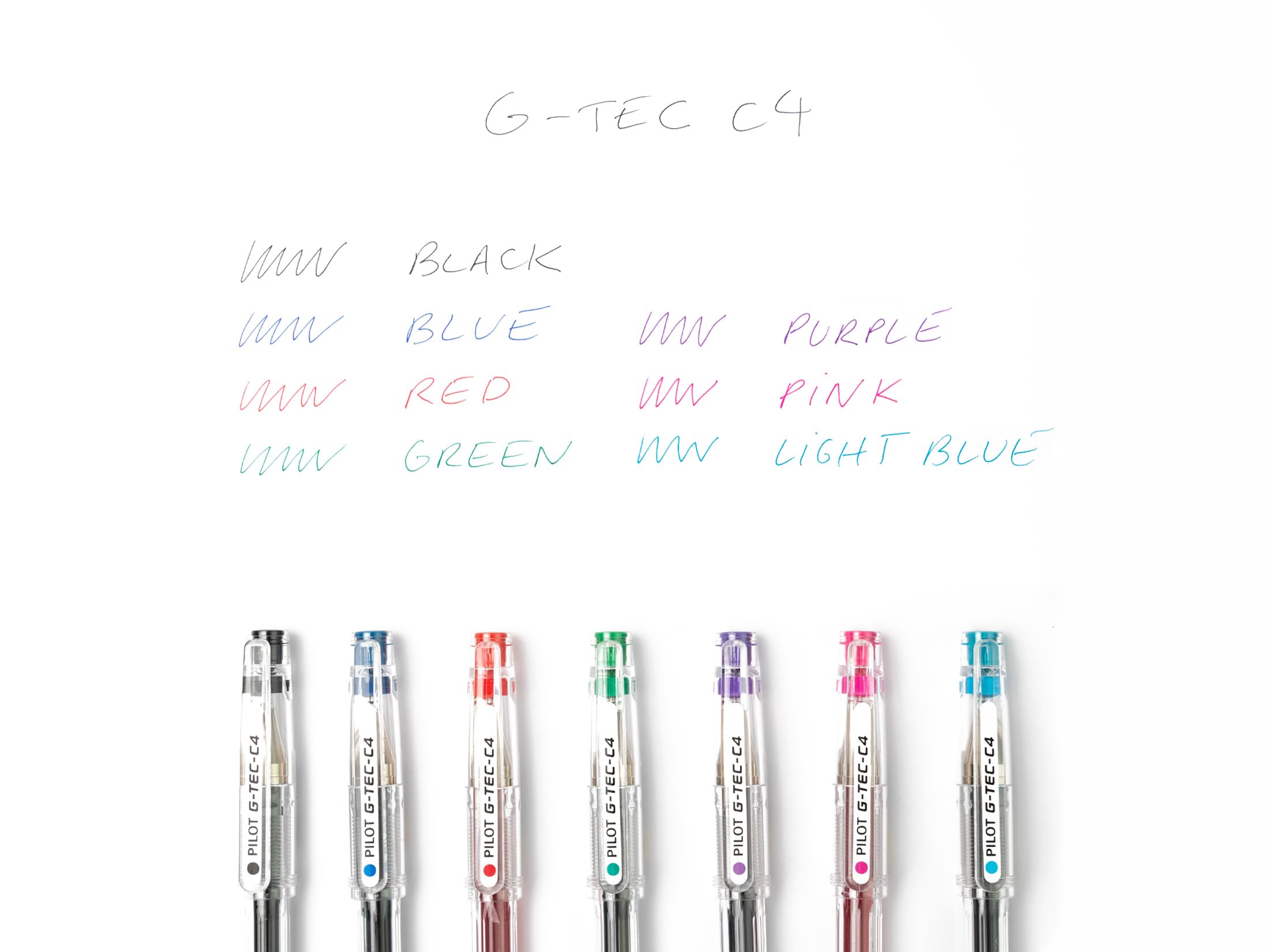 PILOT G-Tec C4 Gel Rollerball Pen Set - 0.4mm Extra Fine Line | Black, Blue, Red, Green | Pack of 4 6