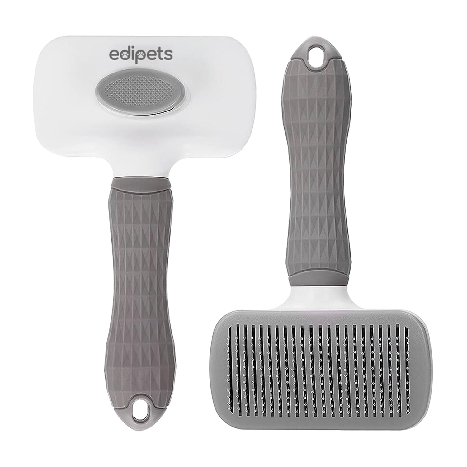 Edipets Pet Brush - Detangling & Undercoat Removal | Steel Bristles with Rubber Tips | Gray 2
