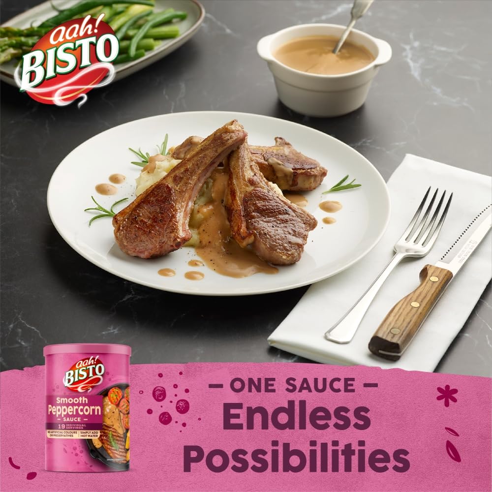 Bisto Deliciously Smooth Peppercorn Sauce Mix - Creamy Texture | Vegetarian Friendly | 170 g Drum 4