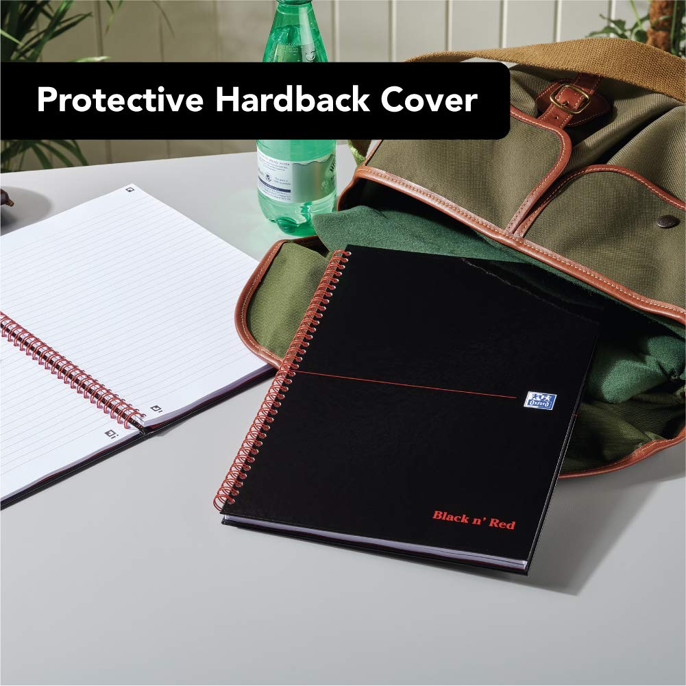 Black n' Red A4 Wirebound Notebook - Ruled, 140 Page, Black/Red Glossy Hardback 3